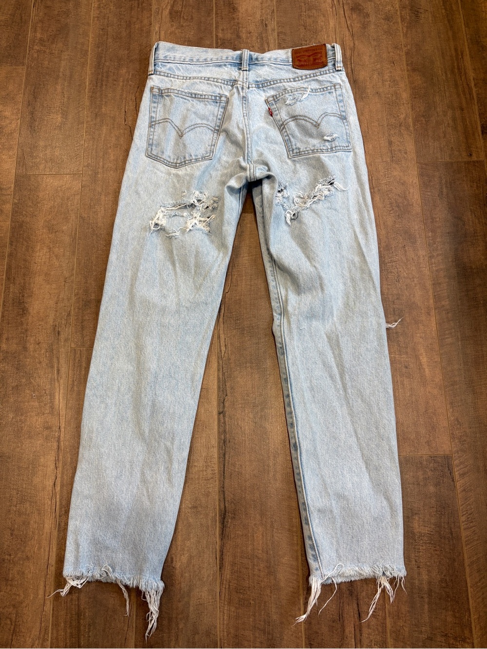 Levi's Light Blue Distressed Straight Women's Jeans